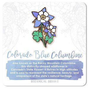 Colorado Blue Columbine Enamel Pin - Colorado State Flower - Nature Brooch